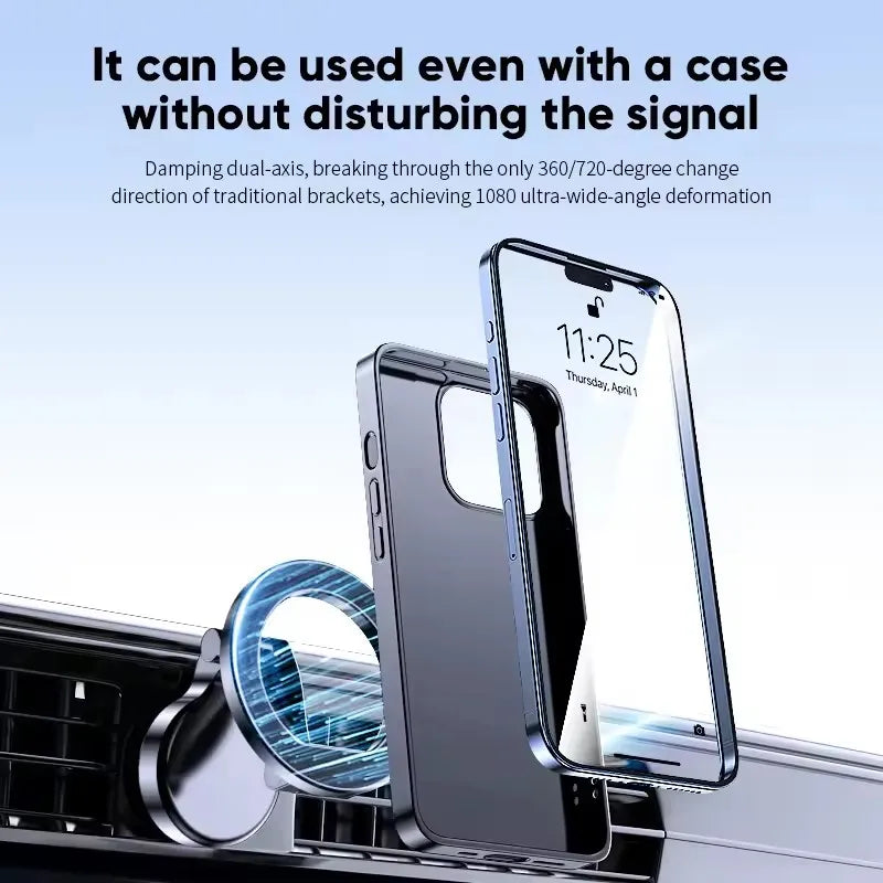 360° Magnetic Car Phone Holder – Secure MagSafe Mount